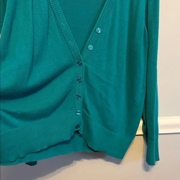 Fashion Bug Turquoise V-Neck Cardigan - Picture 7 of 10